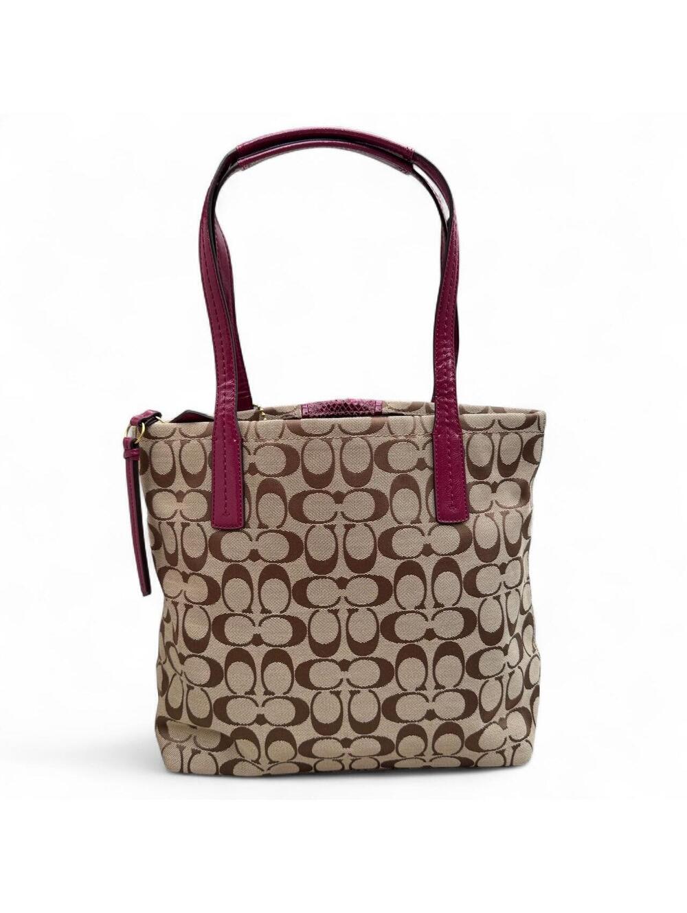 Rare vintage Coach Signature Python Stripe Tote - Gem